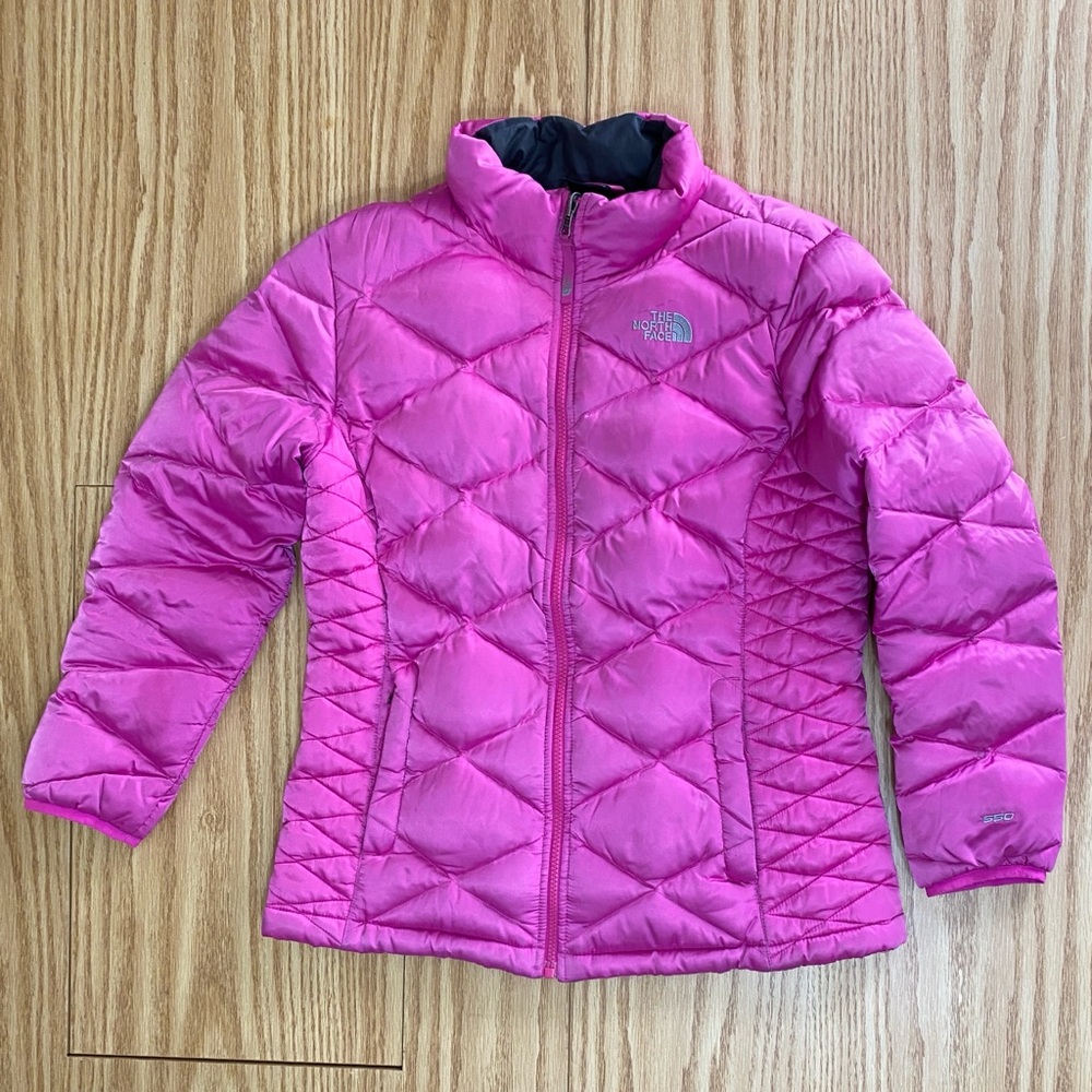 The North Face Aconcagua Down 550 Pink Puffer Jacket Girls XL Size 18